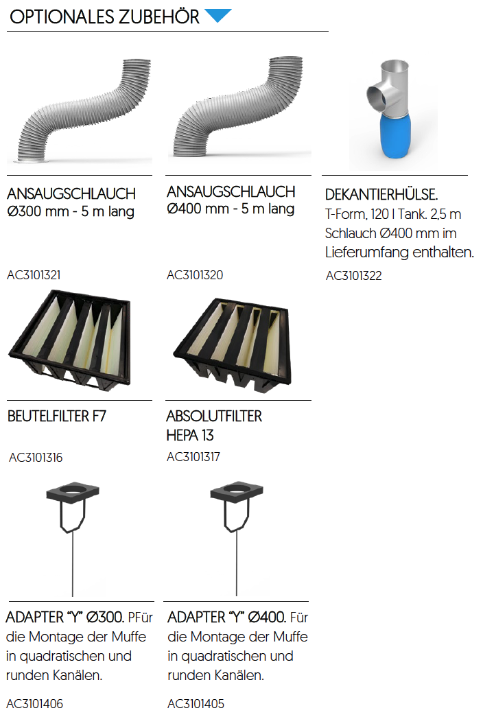 Absauganlage für Lüftungsreinigung